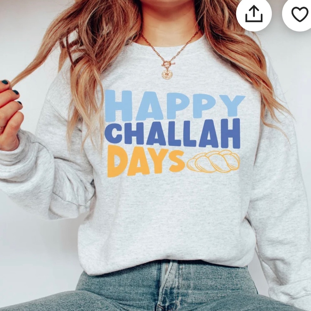 Grey happy challah days sweatshirt